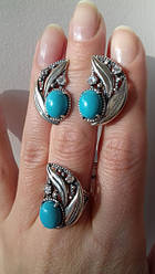 Срібний комплект із бірюзою