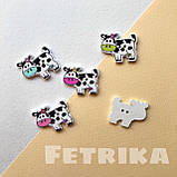 Ґудзики "Корови" дерев'яні, 26*20 мм, фото 2