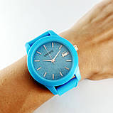 Кварцові наручні годинники Lacoste синього кольору циферблат з блискітками, силіконовий ремінець, фото 4