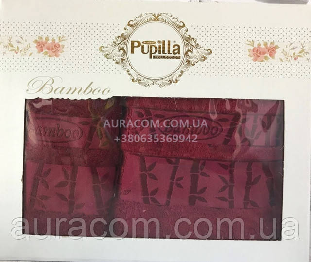 Pupilla, подарочный набор полотенец, бордового цвета, gold bordo Pupilla , Турция pupilla-podarochnyj-nabor
