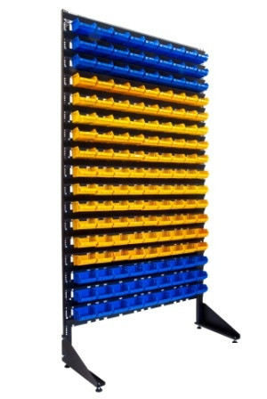Стеллаж для склада с пластиковыми ящиками для метизов панель торговая для склада гаража под хранение фитингов - фото 1 - id-p111773444