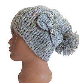 Шапка з бантом для дівчинки. 55-56 см