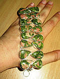 Широкий браслет-манжет з епідотом (унакітом), фото 5