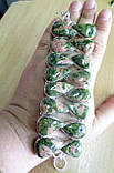 Широкий браслет-манжет з епідотом (унакітом), фото 6