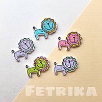 Ґудзики "Лювенята" дерев'яні, 24*30 мм, Мікс
