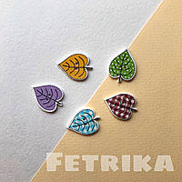 Ґудзики "Лисики" дерев'яні, 20*25 мм, Мікс