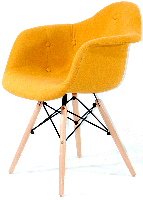 Дизайнерское кресло Leon Soft Ш-4 желтая шерсть, DAW armchair Charles Eames, стиль лофт