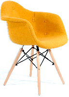 Дизайнерське крісло Leon Soft Ш-4 жовта вовна, DAW armchair Charles Eames, стиль лофт, фото 2