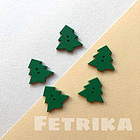 Ґудзики "Йовочки зелені" дерев'яні, 23*23 мм