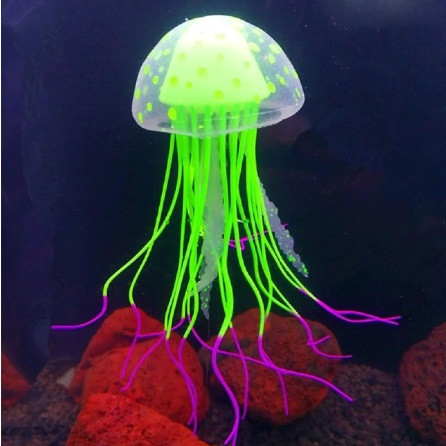 Силиконовая медуза в аквариум 55 на 150 мм зеленый - фото 1 - id-p1028284576