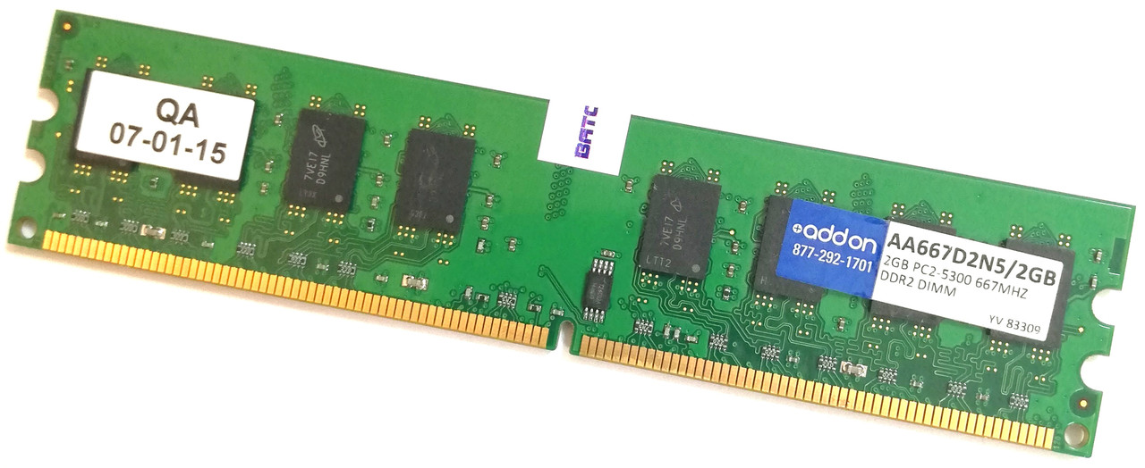 Оперативная память Addon-Memory DDR2 2Gb 667MHz PC2 2R8 5300U CL5 (AA667D2N5/2GB) Б/У