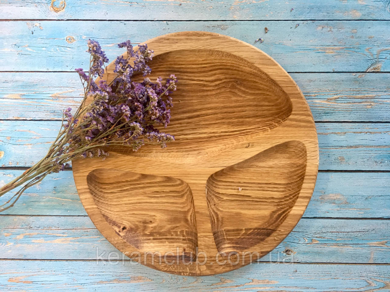 Дерев'яна менажниця Керамклуб 3 сегменти d 30 см, фото 1