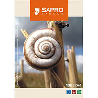 Папір самоклеящаяся Sapro А4, 100 аркушів, універсальний (S2004)
