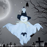 Гірлянда для Хелловіну Привид 30 см чорно-білий