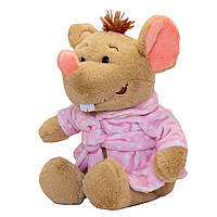 Мягкая игрушка - крыса в розовом халате, 24 см, бежевый, полиэстер (M1810024D-1)