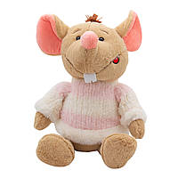 Мягкая игрушка - крыса в свитере бело-розовом, 29 см, бежевый, полиэстер (M1810029B-1)
