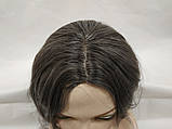Перука жіноча з проділом хвиляста сіра омбре, фото 5