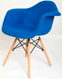 Дизайнерське крісло Leon Soft Ш-5 синій кашемір, DAW armchair Charles Eames, стиль лофт