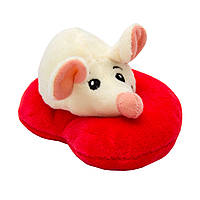 Мягкая игрушка - крыса с сердечком, 12 см, бежевый, полиэстер (M1819712A-1)