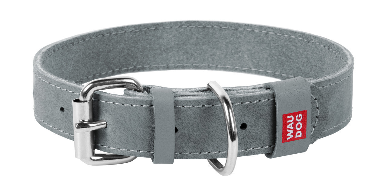 Нашийник шкіра 30-39 см 20 мм Waudog Classic Collar для собак, фото 1
