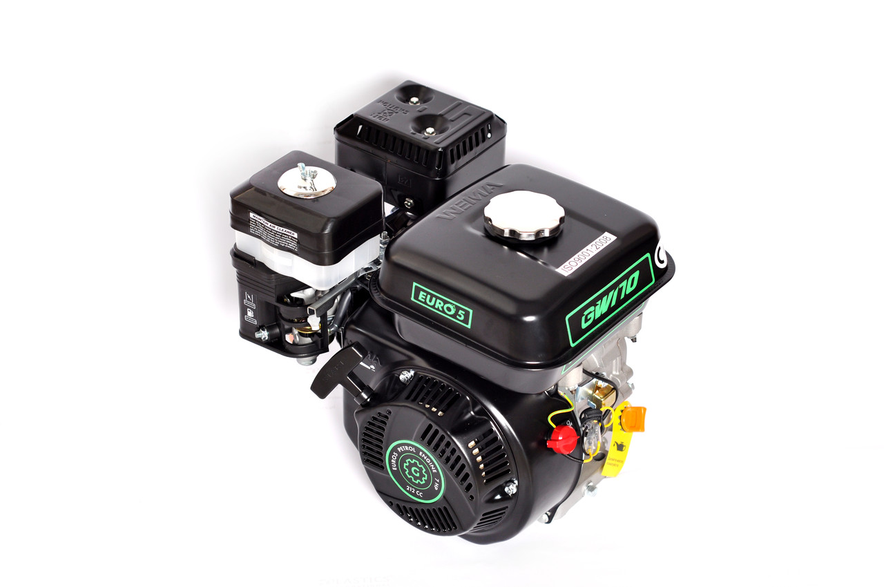 Двигун бензиновий GrunWelt GW170F-S NEW Євро 5 (шпонка, вал 20 мм, 7.0 л. с.), фото 1
