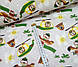 Бавовняна тканина ведмедика на зелених вертольотах і літаках на бежевому (0267), фото 2