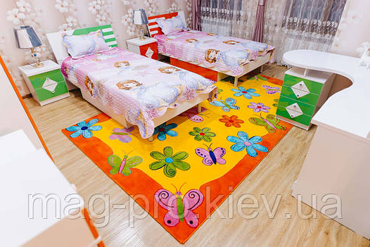 Дитячий килим baby 2057 метелики з квіточками, фото 2