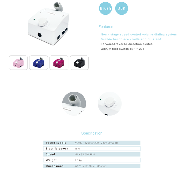 Фрезер Марафон K35 Cube з ручкою SDE-H37L1 для манікюру і педикюру, без педалі