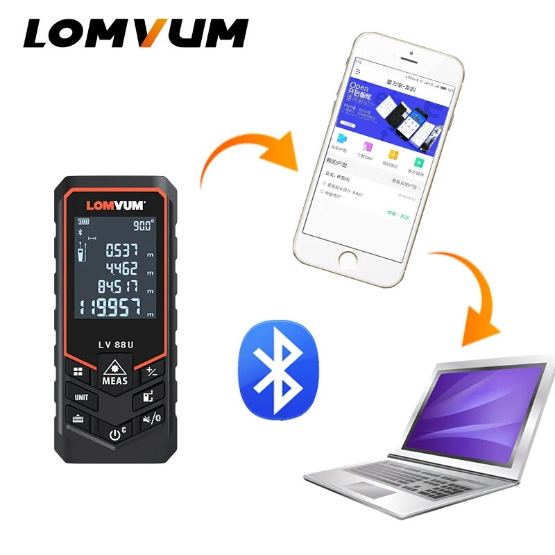 АКЦІЯ Lomvum LV88U(120 метрів) Професійний лазерний далекомір, рулетка, фото 1