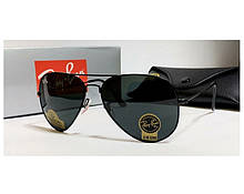 Жіночі сонцезахисні окуляри в стилі RAY BAN aviator 3025, чорна оправа