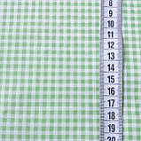 Бязь із дрібною салатовою картою на білому тлі, ширина 150 см, фото 3