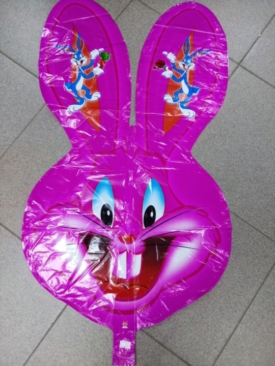 Гелиевый шар фольгированный, фигурный Багз банни розовый, фото 1