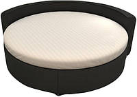Простынь на резинке на круглую кровать, Сатин-Страйп (белая) Диаметр - 240 см