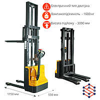 Штабелер электрический самоходный EQUIPMAX, грузоподъемность - 1,6 т, подъём - 3м