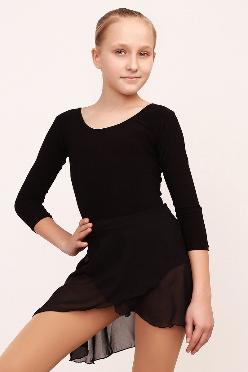 Купальник гімнастичний д/р (34, чорний, бавовняний)