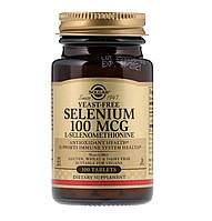 Селен 100 мкг, Selenium 100 mcg Solgar Бездріжджовий, 100 таблеток
