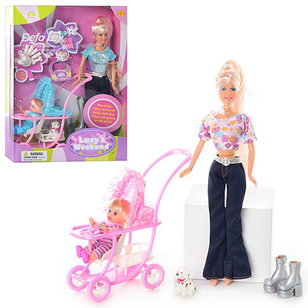 Лялька Defa з донькою коляскою і собачкою (20958)