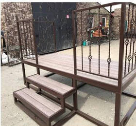 Ганок - вхідна група (вуличні сходи, сходинки, перила, навіс)