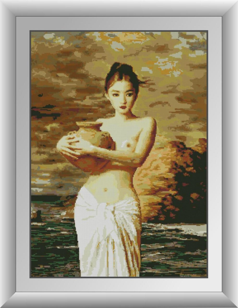 Алмазна мозаїка Дівчина з глечиком Dream Art 30868 (53 x 74 см), фото 1