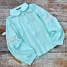 Кольорова блуза для дівчинки з мереживом "Донна" (122р)