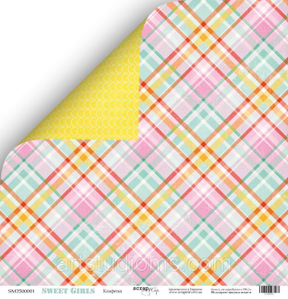 Аркуш двостороннього паперу 30x30 від Scrapmir Конфетка з колекції Sweet Girls