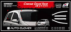Вітровики, дефлектори вікон Chevrolet Aveo HB 2002-2010 Хромовані