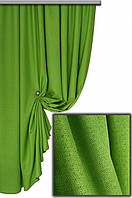 Ткань блекаут лен (лионель) двухсторонний, цвет зелено-салатовый