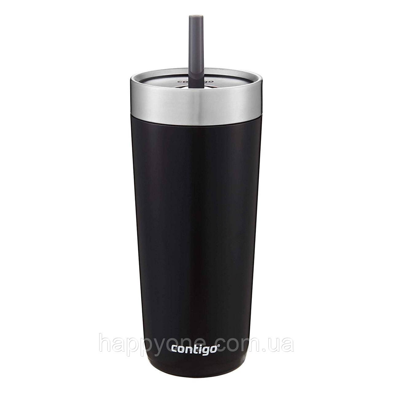 Термостакан із неіржавкої сталі з трубочкою Contigo Luxe Insulated (530 мл) Licorice, фото 1
