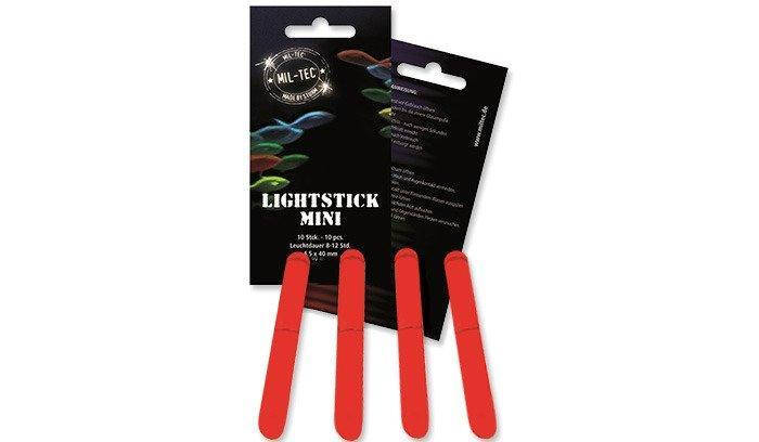 Mil-Tec - Lightstick - Mini - 4.5 x 40 mm - 10 pcs - Red - 14931510 (для страйкболу), фото 1