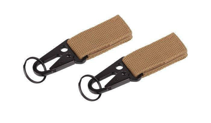 101 Inc. - MOLLE snap hook with keyring - 2 pcs - Coyote - JF003 (для страйкболу), фото 1