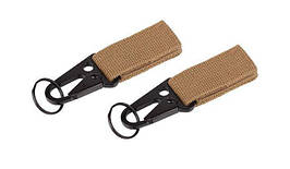 101 Inc. - MOLLE snap hook with keyring - 2 pcs - Coyote - JF003 (для страйкболу)