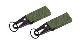 101 Inc. - MOLLE snap hook with keyring - 2 pcs - OD Green - JF003 (для страйкболу)