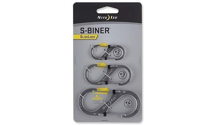 Nite Ize - S-Biner SlideLock Set #2, #3, #4 - Stainless - LSBC-11-R6 (для страйкболу)