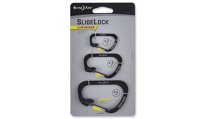 Nite Ize - SlideLock Carabiner Set #2, #3, #4 - Black - CSLC-01-R6 (для страйкболу), фото 1